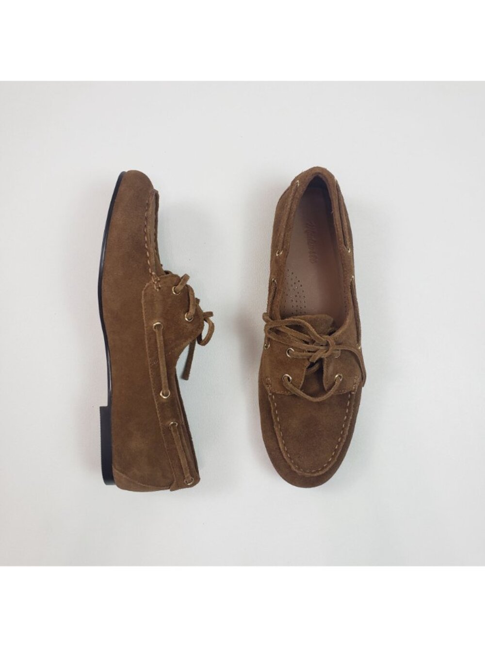 Madewell The Jamie Boat Shoe Women’s 9M Dried Acorn Suede NWOB Extra Laces - Picture 5 of 16